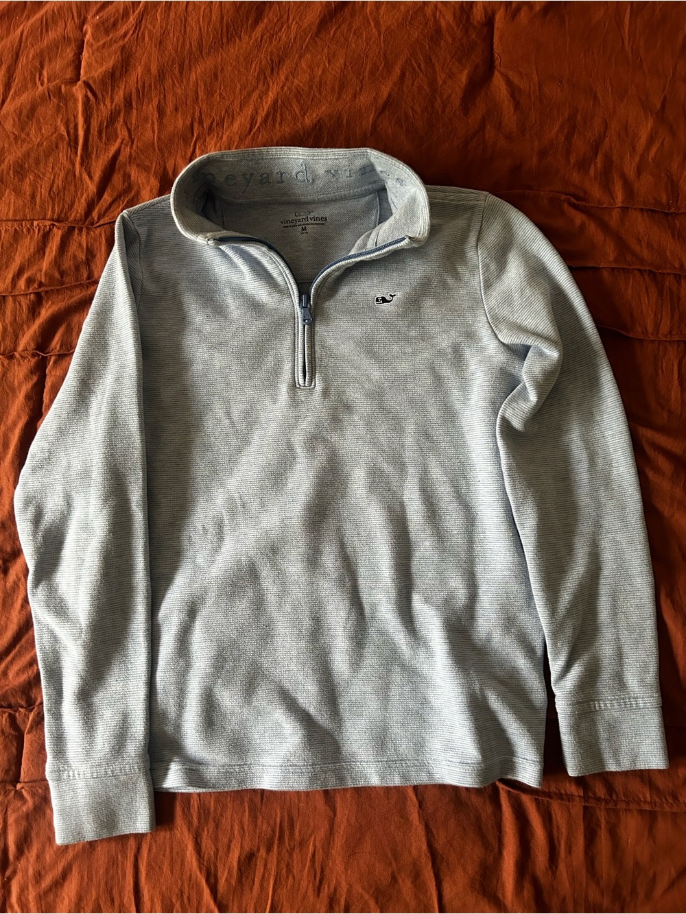 Vineyard Vines Kids Light Gray Half-Zip Pullover Sweater